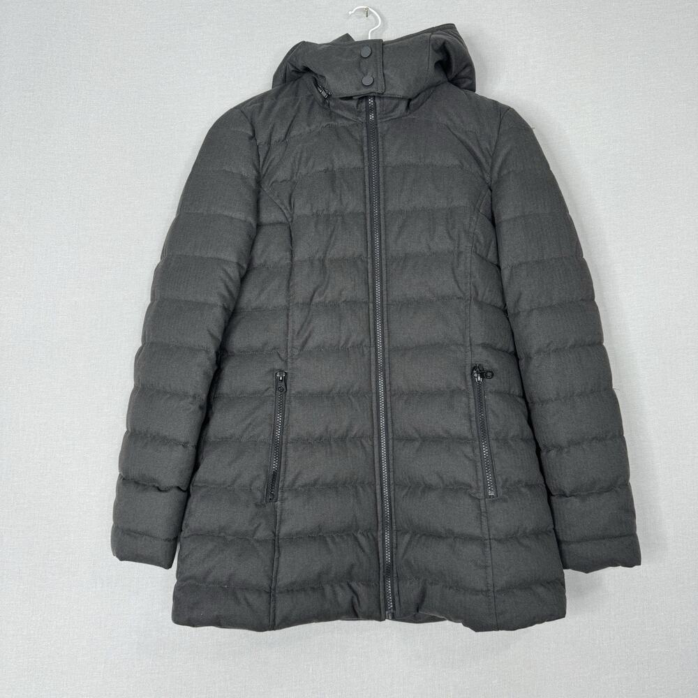 Nautica‎ Womens Jacket Small Gray Quilted Puffer Hooded Packable Long Warm Snow